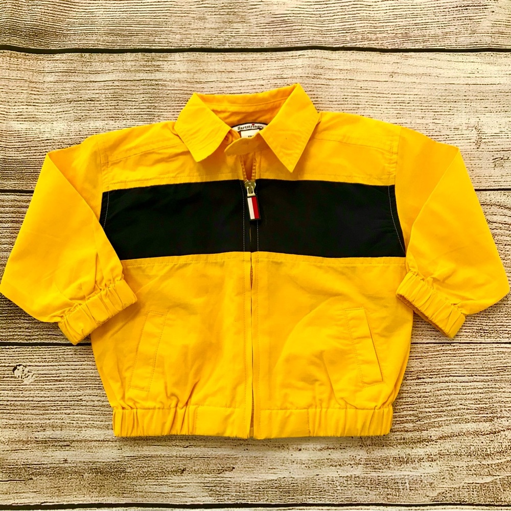 Hartstrings Yellow Navy Stripe Lightweight Zip Up Jacket Boy’s Sz 12M